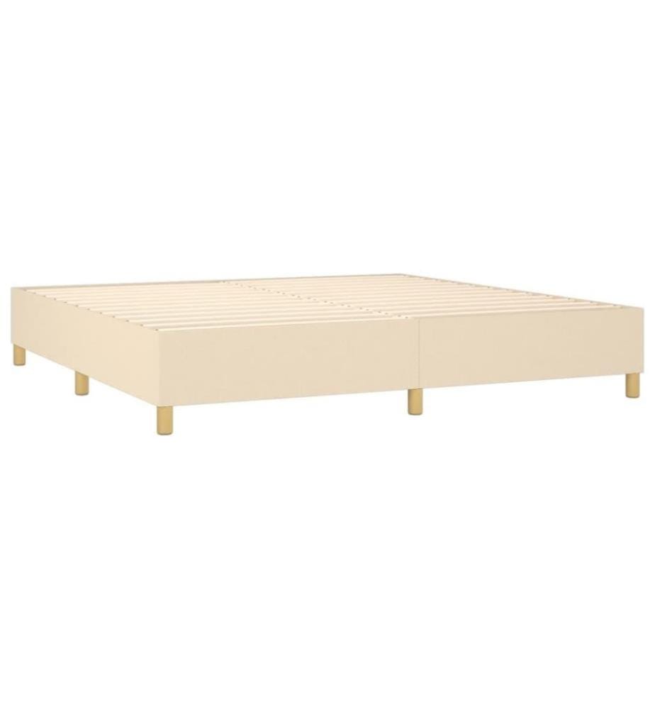 Lit à sommier tapissier avec matelas Crème 200x200 cm Tissu