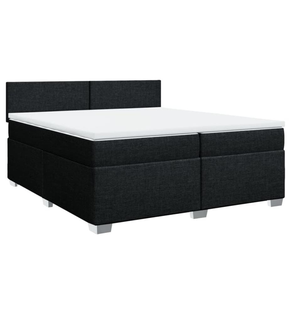 Boxspringbett mit Matratze Schwarz 200x200 cm Stoff