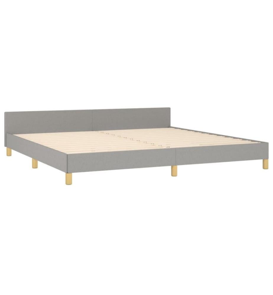 Bettgestell mit Kopfteil Hellgrau 200x200 cm Stoff