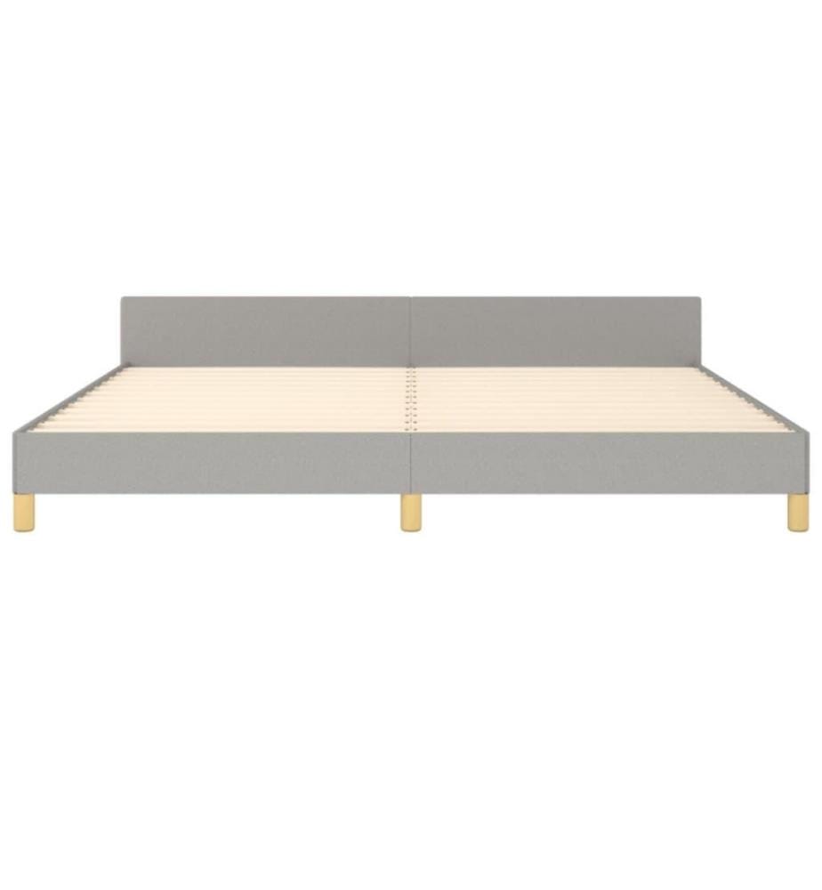 Bettgestell mit Kopfteil Hellgrau 200x200 cm Stoff