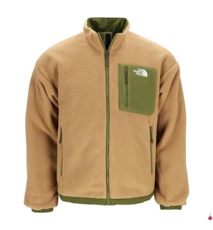 Yumiori Reversible Fleecejacke - Olivgrün und Braun