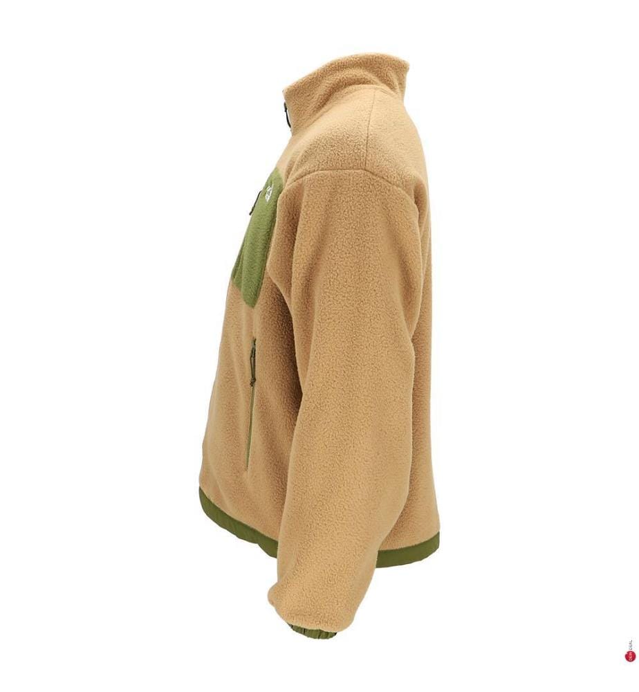 Yumiori Reversible Fleecejacke - Olivgrün und Braun