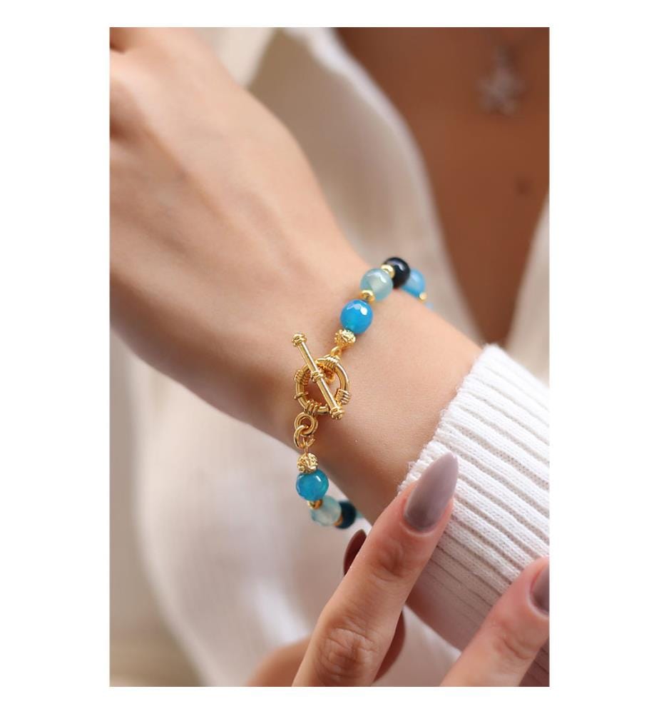 Blaues Opel-Armband - Blau
