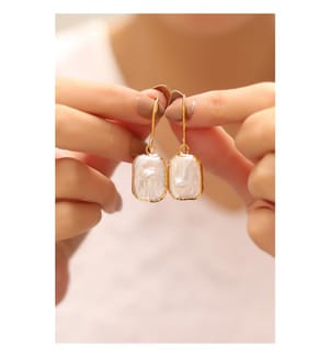Perlen-Boucles d'oreilles - Weiss