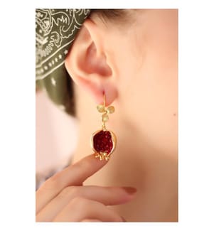 Kristallohrringe - Gold und Rot