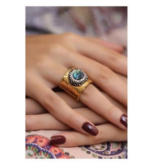 Labradorit-Ring – Grau
