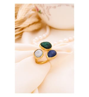 Ring aus Lapislazuli, Achat und Mondstein – verschiedene Farben 