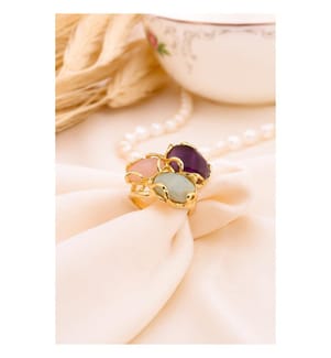 Ring aus Amazonit, Amethyst und Rosenquarz – verschiedene Farben 