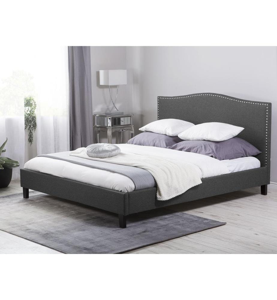 Letto Tessuto MONTPELLIER 180 x 200 cm Grigio scuro