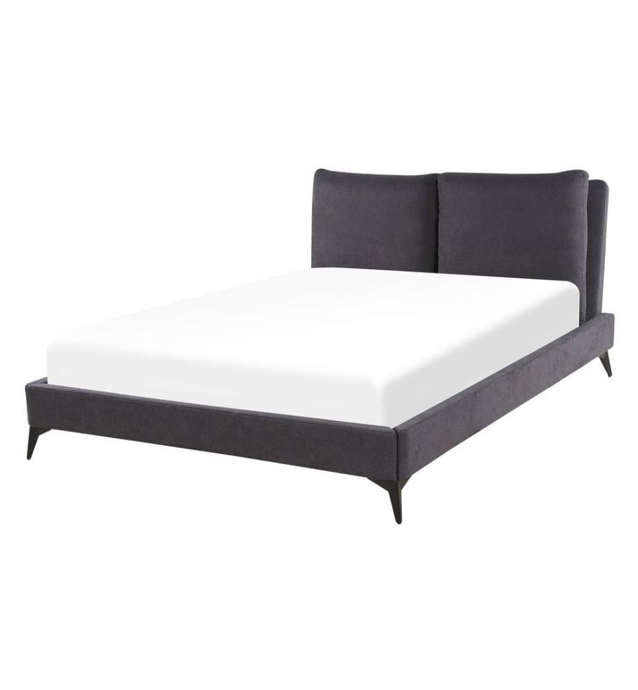 Letto Velluto MELLE 140 x 200 cm Grigio scuro