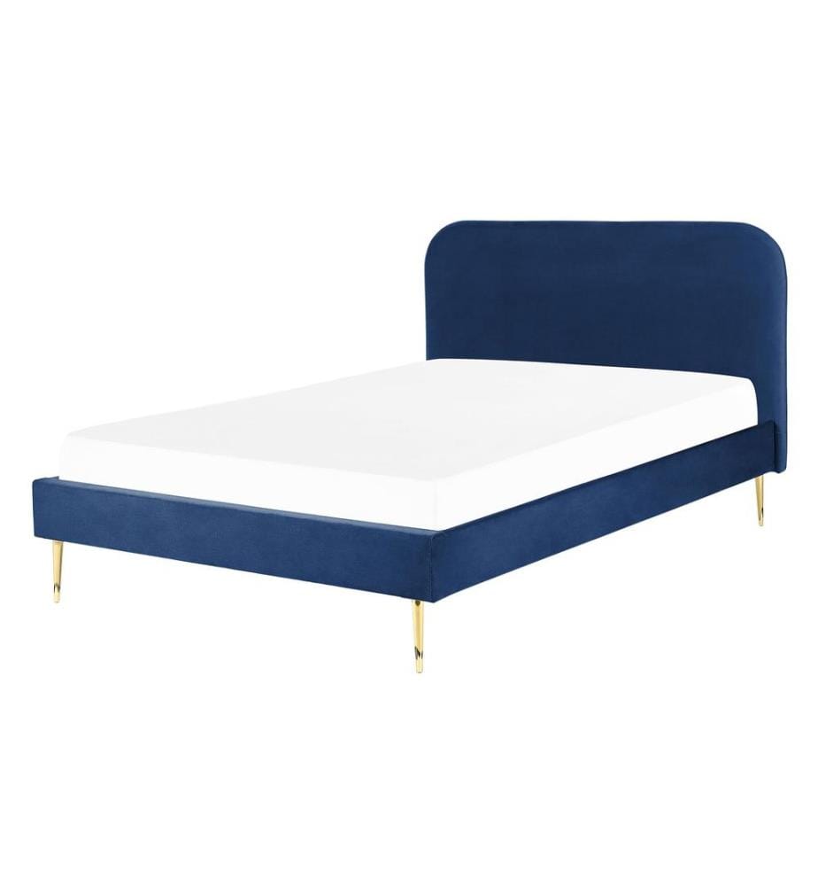 Bed Velvet FLAYAT 140 x 200 cm (EU Double) Navy Blue