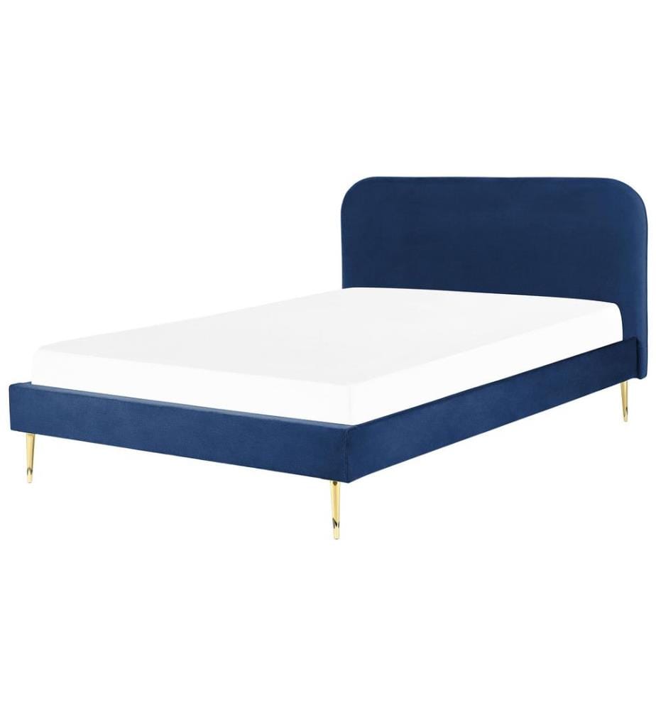 Letto Velluto FLAYAT 180 x 200 cm Blu marino