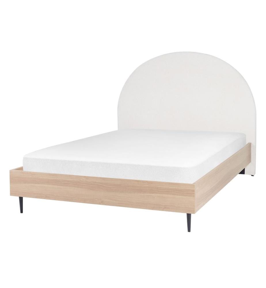 Lit avec sommier Tissu MILLAY 140 x 200 cm Blanc cassé