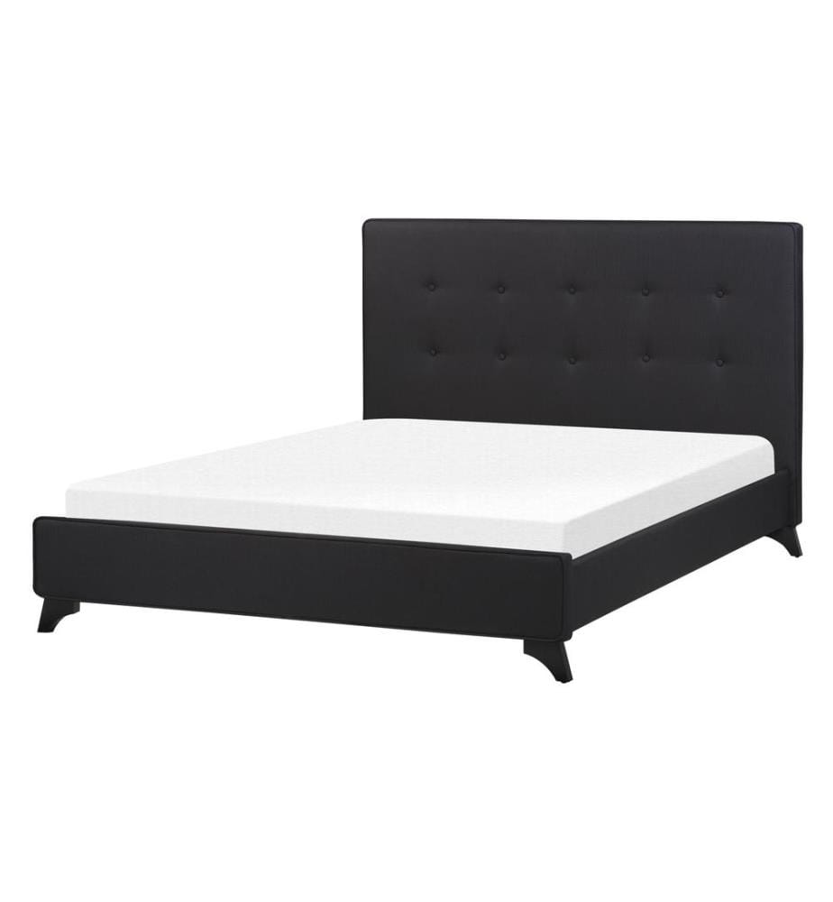 Lit avec sommier Tissu AMBASSADOR 140 x 200 cm Noir