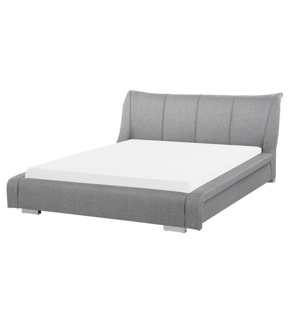 Lit avec sommier Tissu NANTES 160 x 200 cm Gris clair