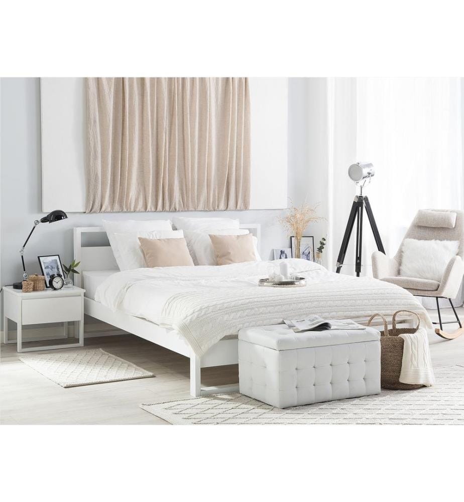 Lit avec sommier Bois de pin GIULIA 180 x 200 cm Blanc