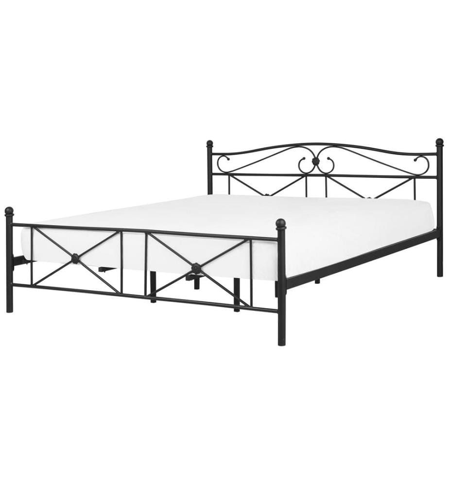 Lit avec sommier Métal RODEZ 180 x 200 cm Noir