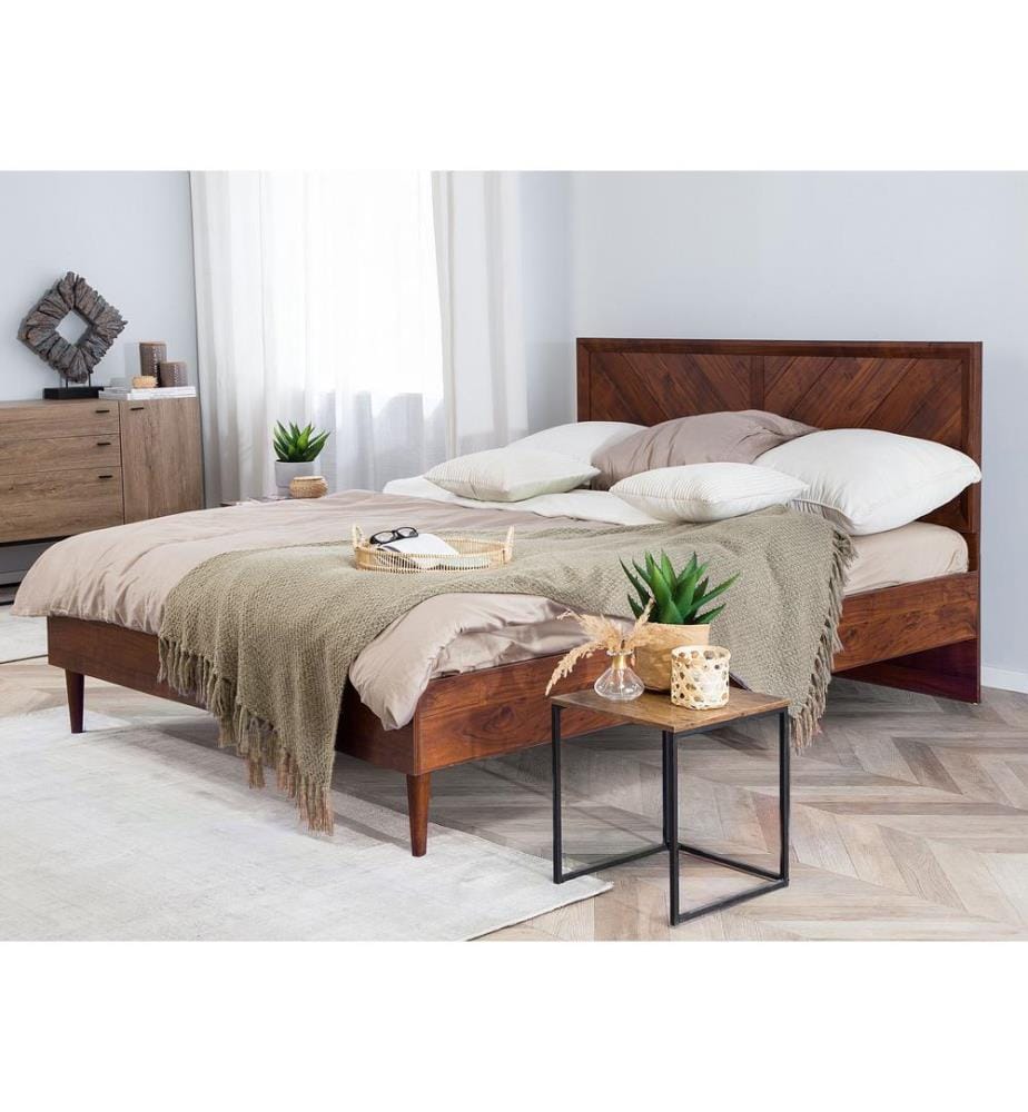 Lit avec sommier MIALET 160 x 200 cm Marron foncé