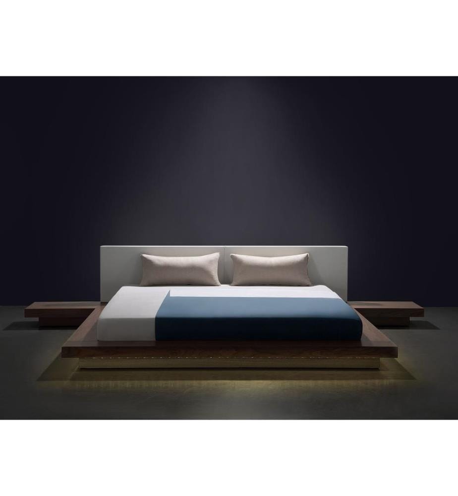 Lit avec LED ZEN 180 x 200 cm Frêne marron