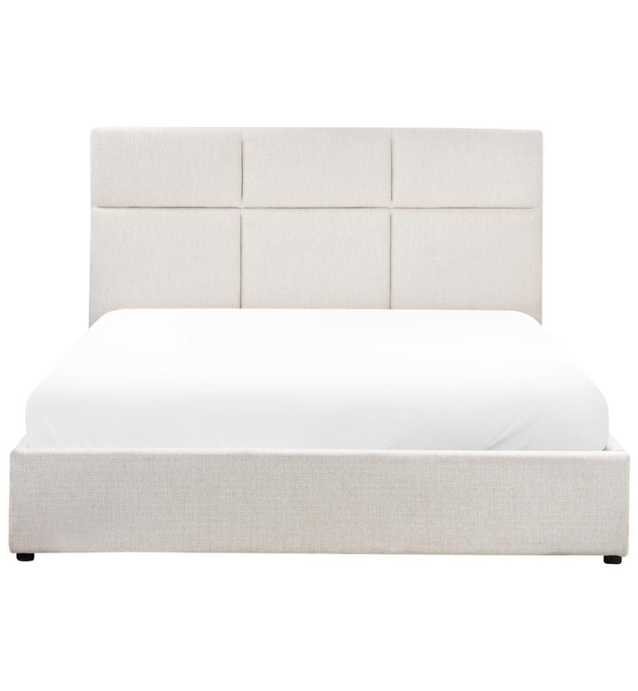 Lit ottoman Tissu LAGORD 160 x 200 cm Blanc cassé