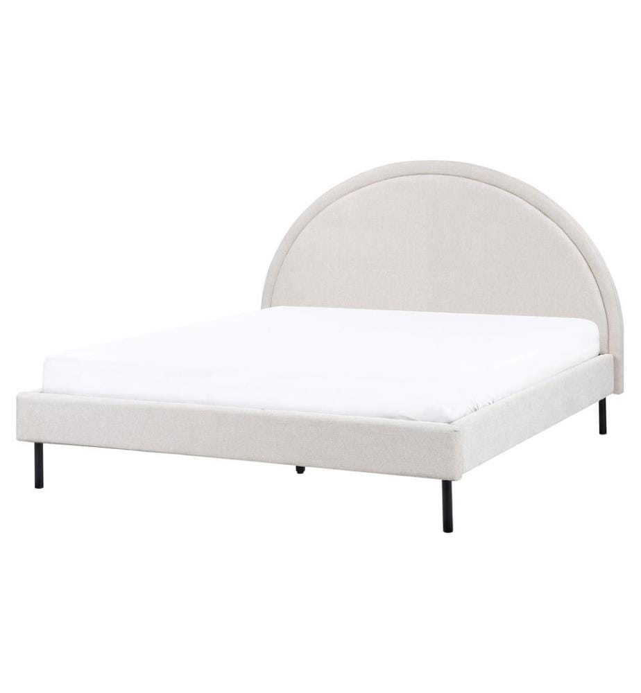Lit avec sommier Tissu MARGUT 160 x 200 cm Beige clair