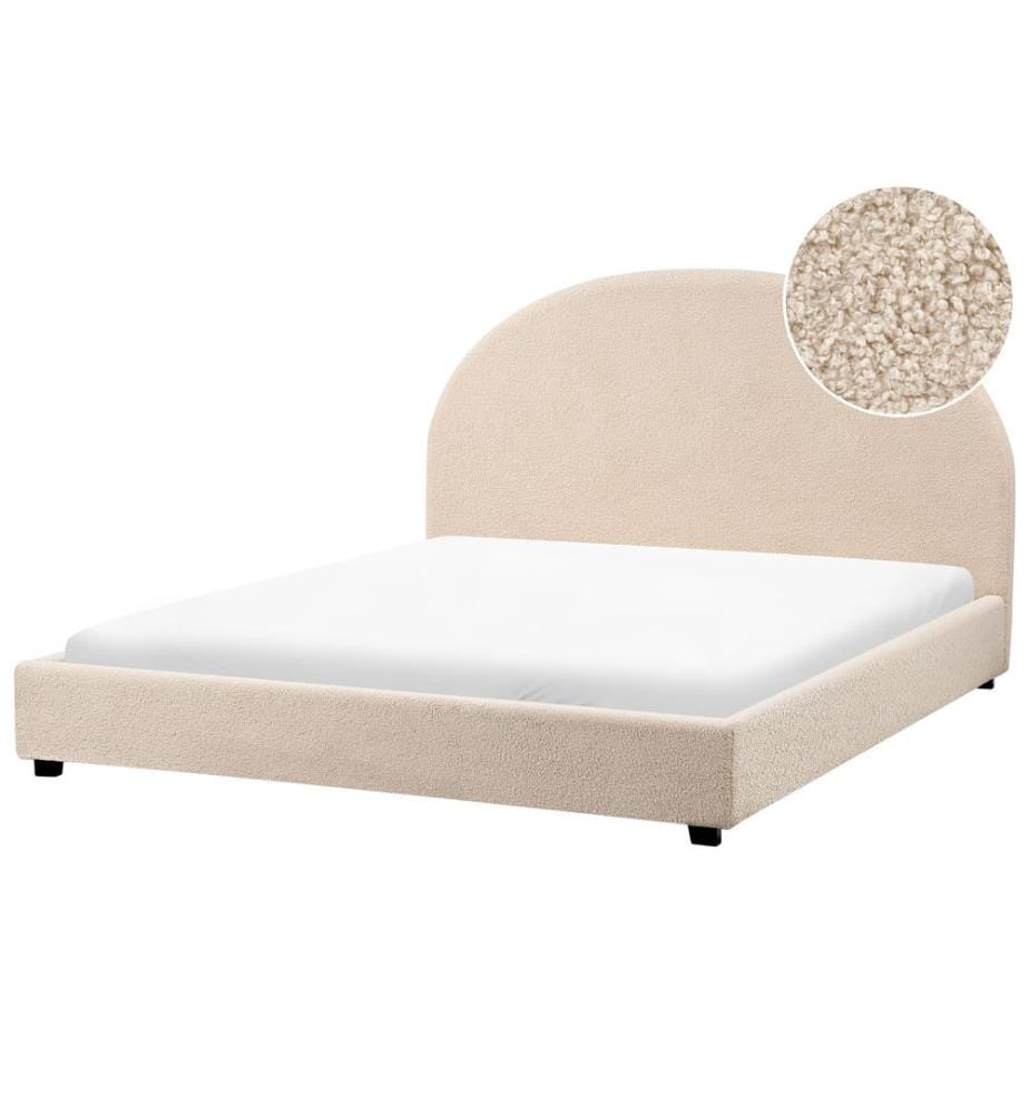 Lit avec sommier Bouclé VAUCLUSE 160 x 200 cm Beige