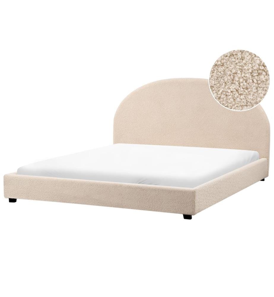 Lit avec sommier Bouclé VAUCLUSE 180 x 200 cm Beige