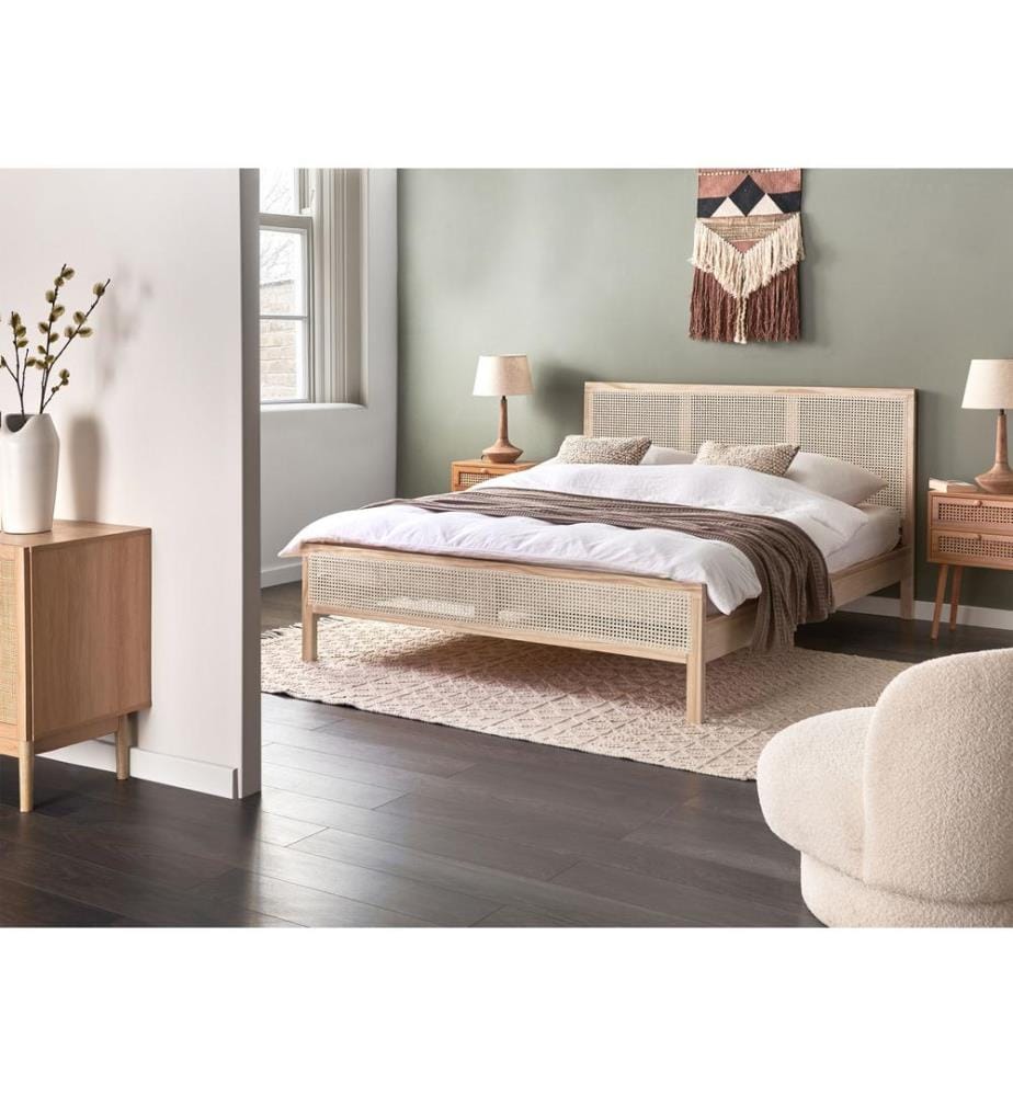 Lit avec sommier Bois de pin SALERNAS 160 x 200 cm Marron clair