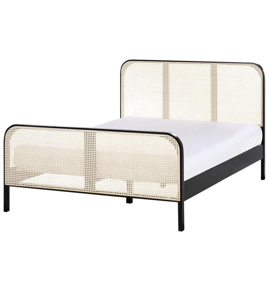 Lit avec sommier Bois de pin GONFARON 140 x 200 cm Noir