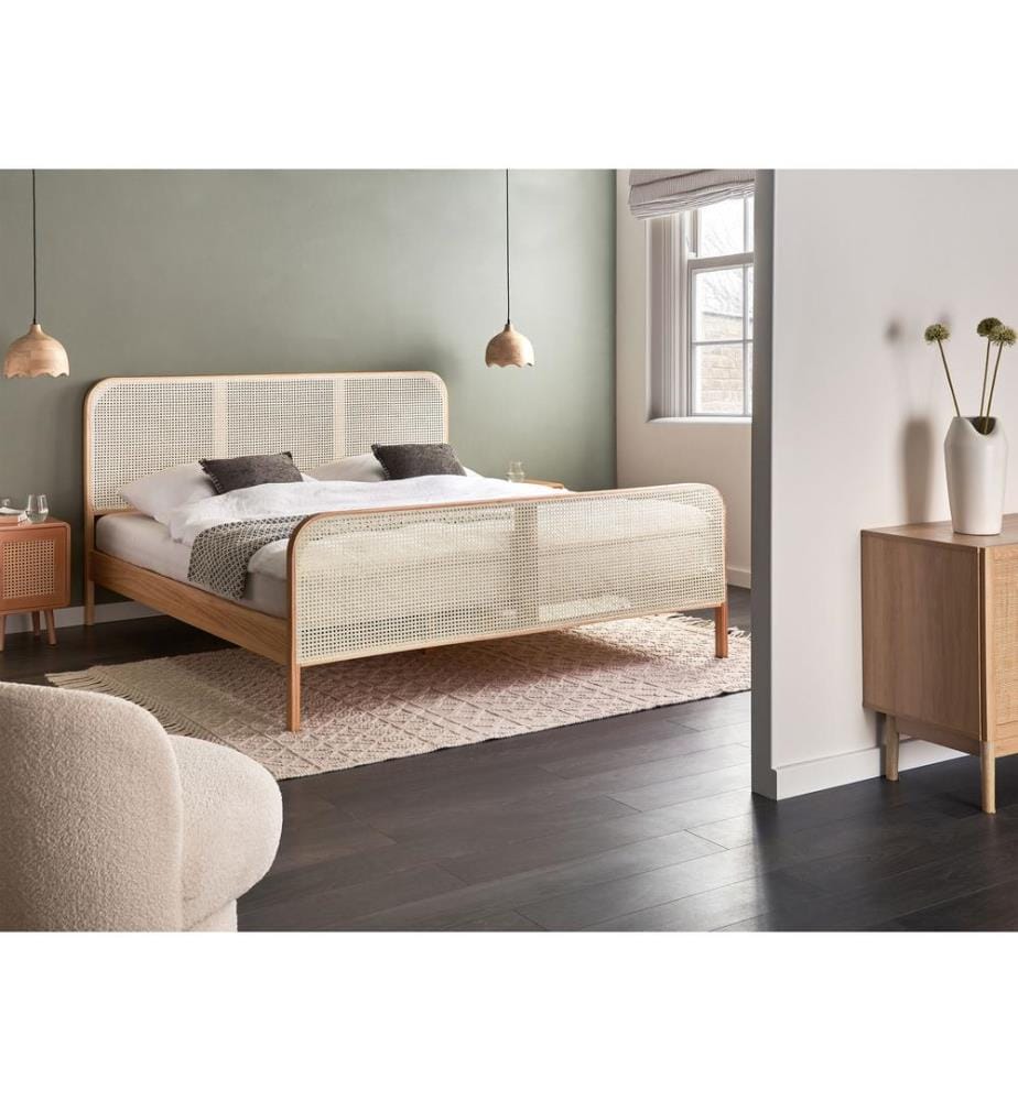 Lit avec sommier Bois de pin GONFARON 180 x 200 cm Marron clair