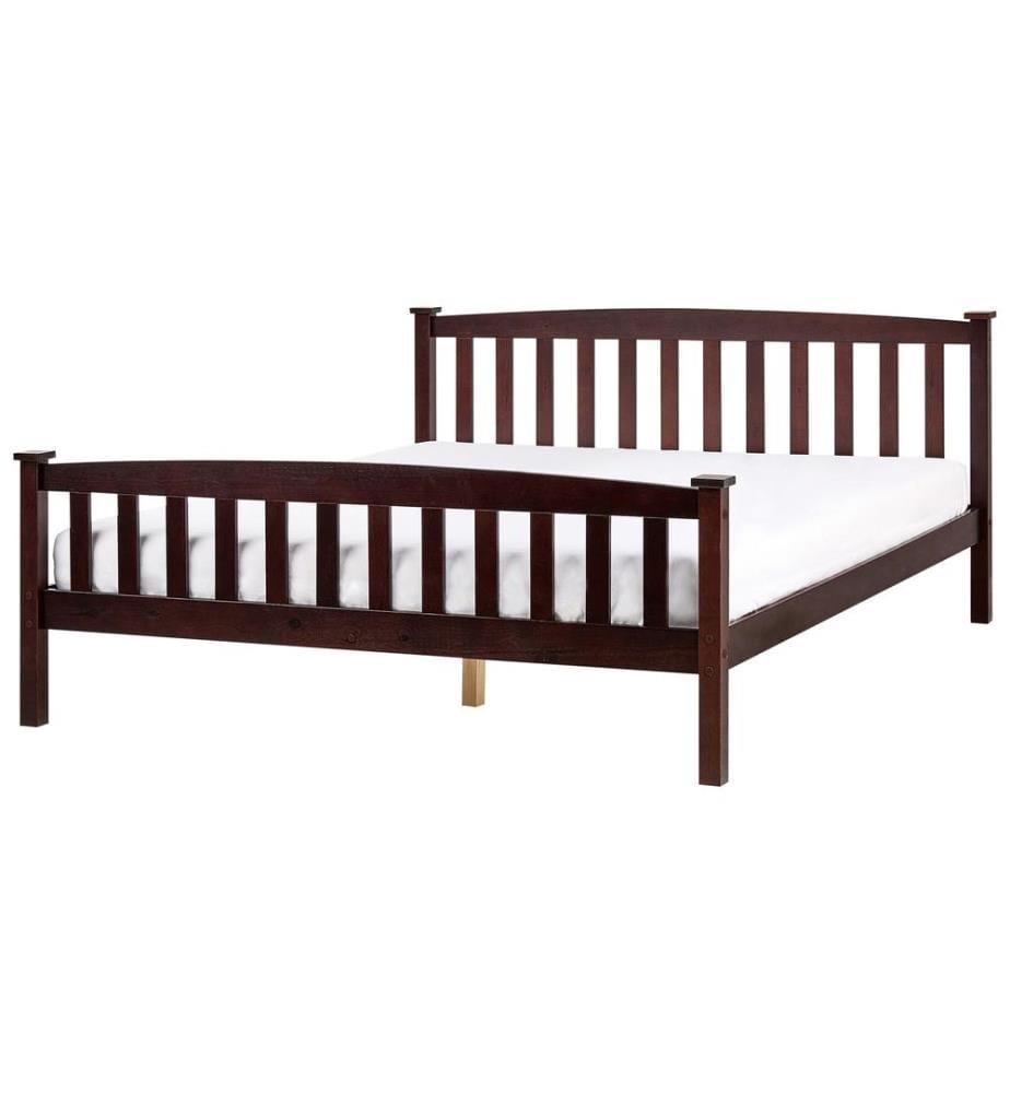 Lit avec sommier Bois de pin GIVERNY 160 x 200 cm Marron foncé