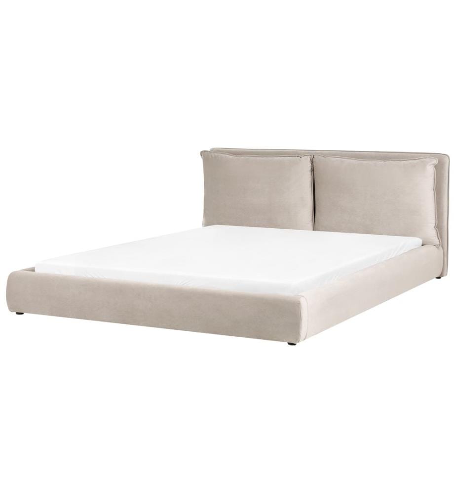 Lit avec sommier Velours BAJONNA 180 x 200 cm Taupe