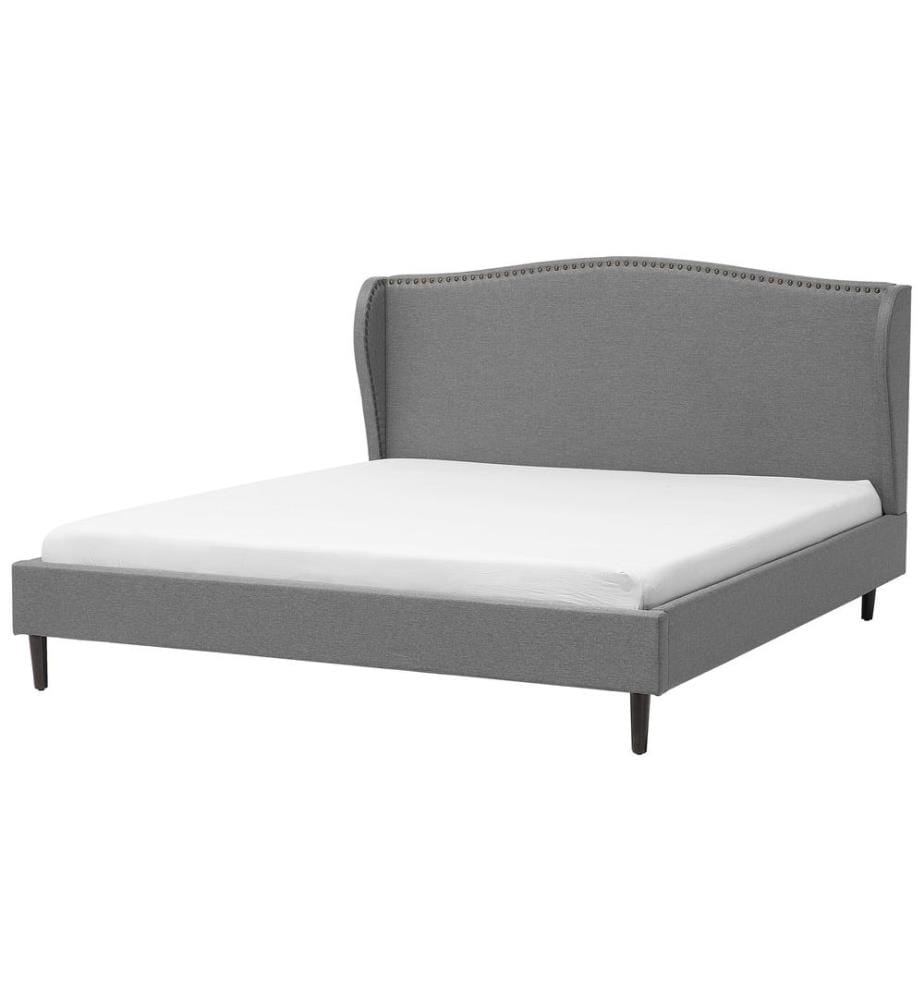 Lit avec sommier Tissu COLMAR 180 x 200 cm Gris