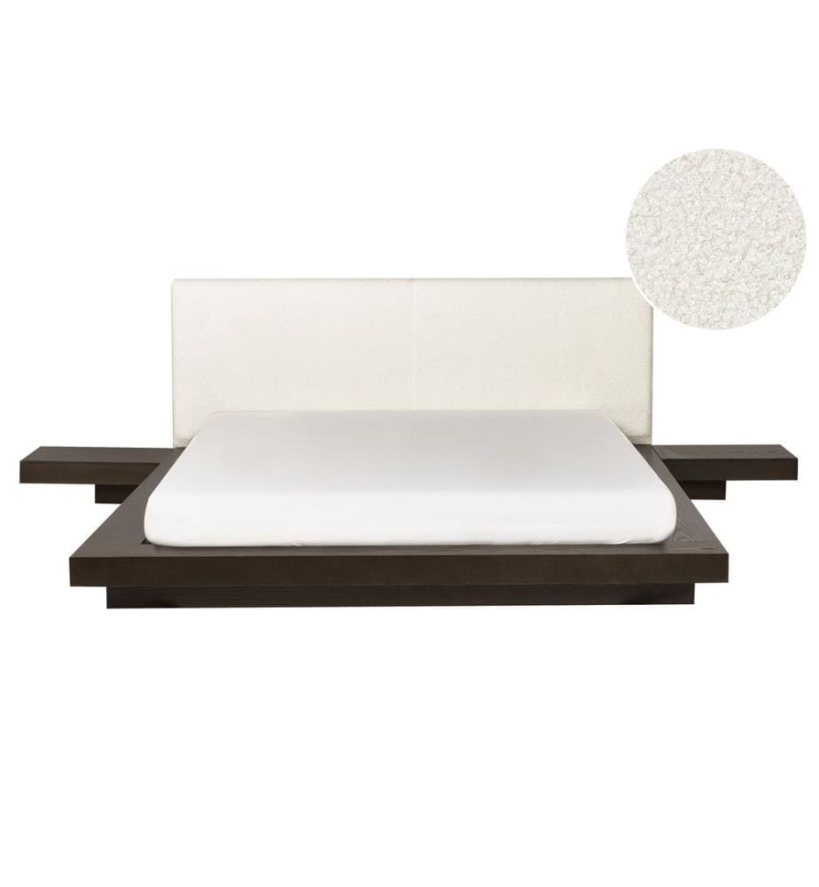 Lit avec sommier Bouclé ZEN 160 x 200 cm Frêne foncé
