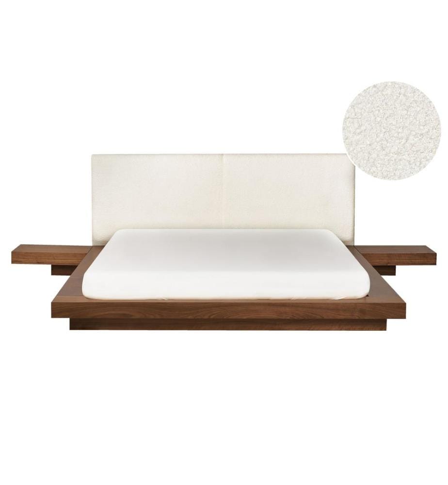 Lit avec sommier Bouclé ZEN 160 x 200 cm Frêne marron