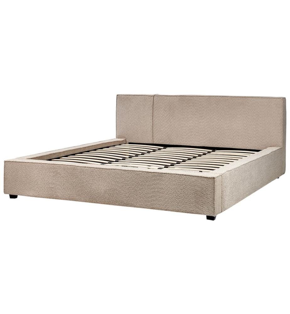 Lit avec sommier Bouclé MIRANDE 180 x 200 cm Taupe
