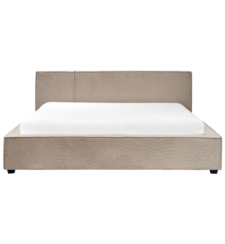 Lit avec sommier Bouclé MIRANDE 180 x 200 cm Taupe