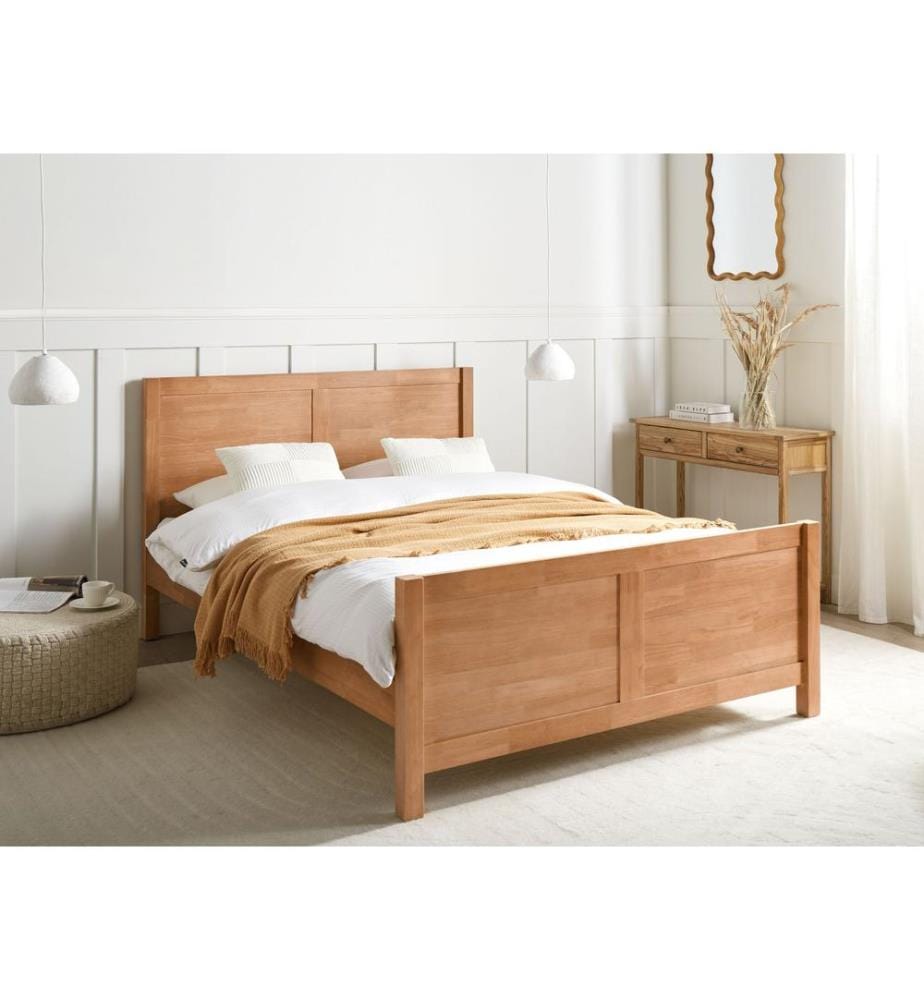 Lit avec sommier Bois CHAMPAGNAT 140 x 200 cm Marron clair