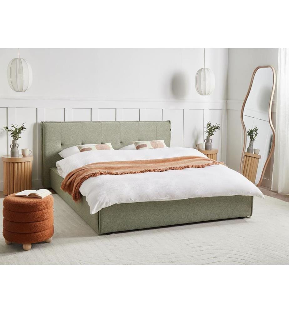 Lit avec sommier Lin synthétique LESTRE 160 x 200 cm Vert