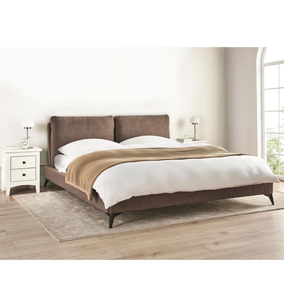 Lit avec sommier Bouclé MELLE 180 x 200 cm Marron