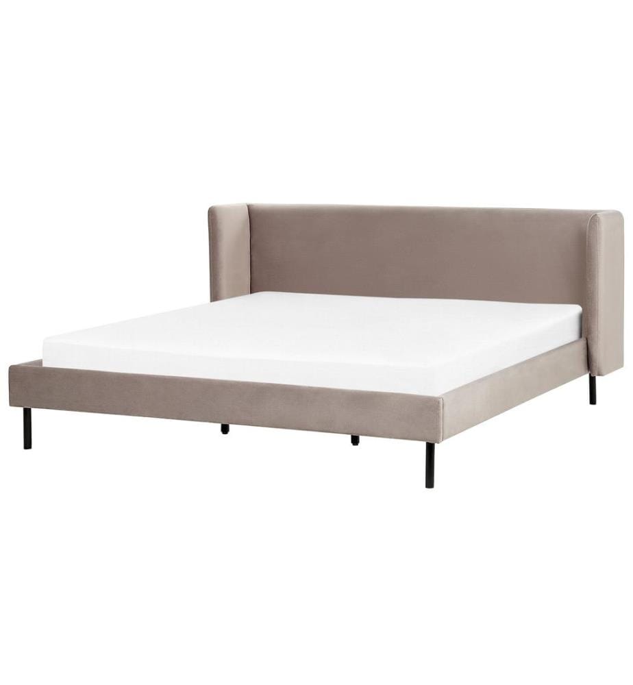 Lit avec sommier Velours ARETTE 180 x 200 cm Taupe