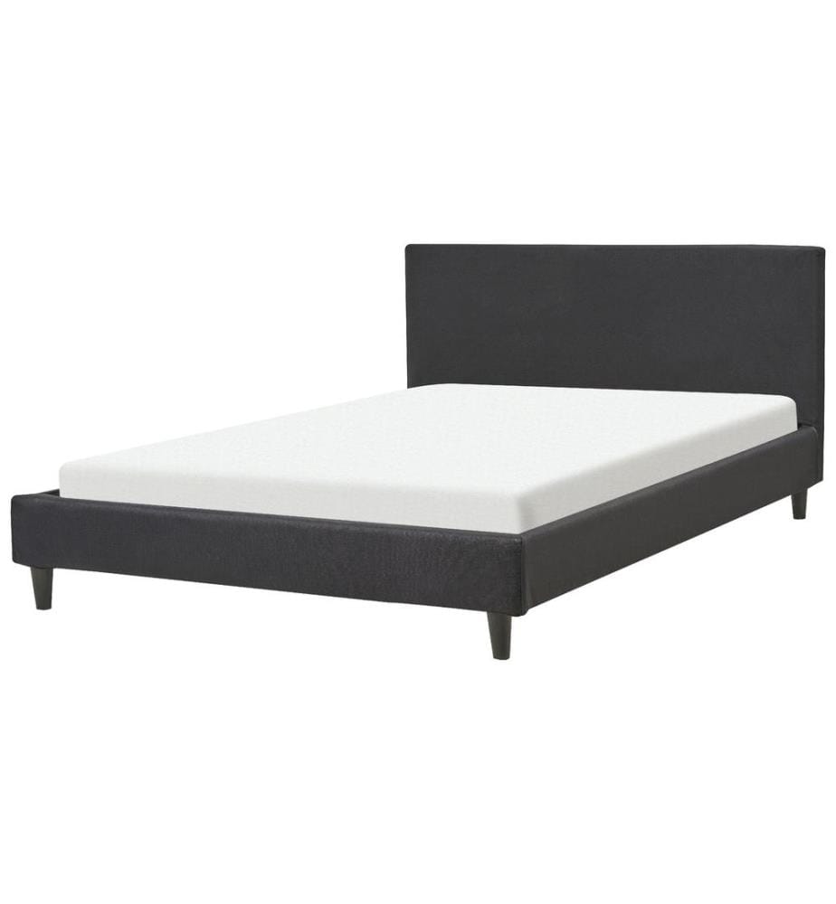 Lit avec sommier Tissu FITOU 140 x 200 cm Noir