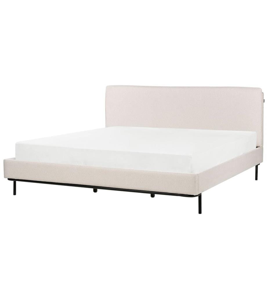 Lit avec sommier Tissu CORIO 180 x 200 cm Beige clair