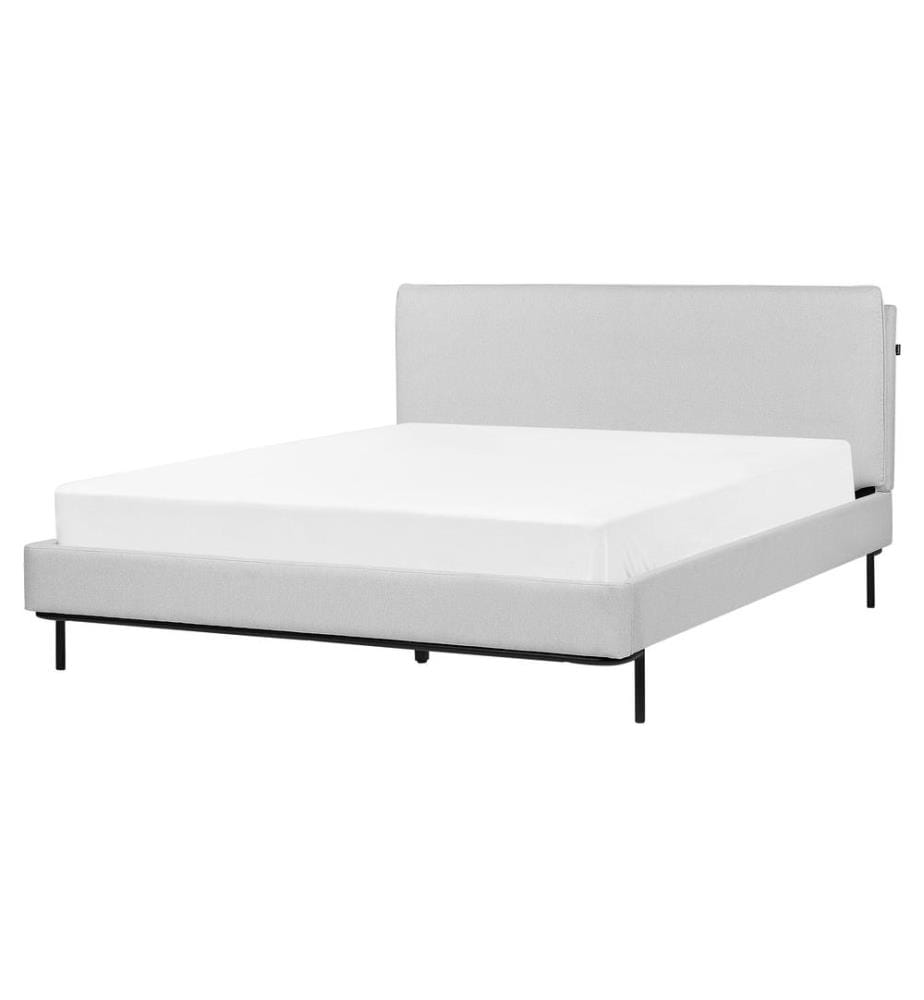 Bett mit Lattenrost Stoff CORIO 160 x 200 cm Hellgrau