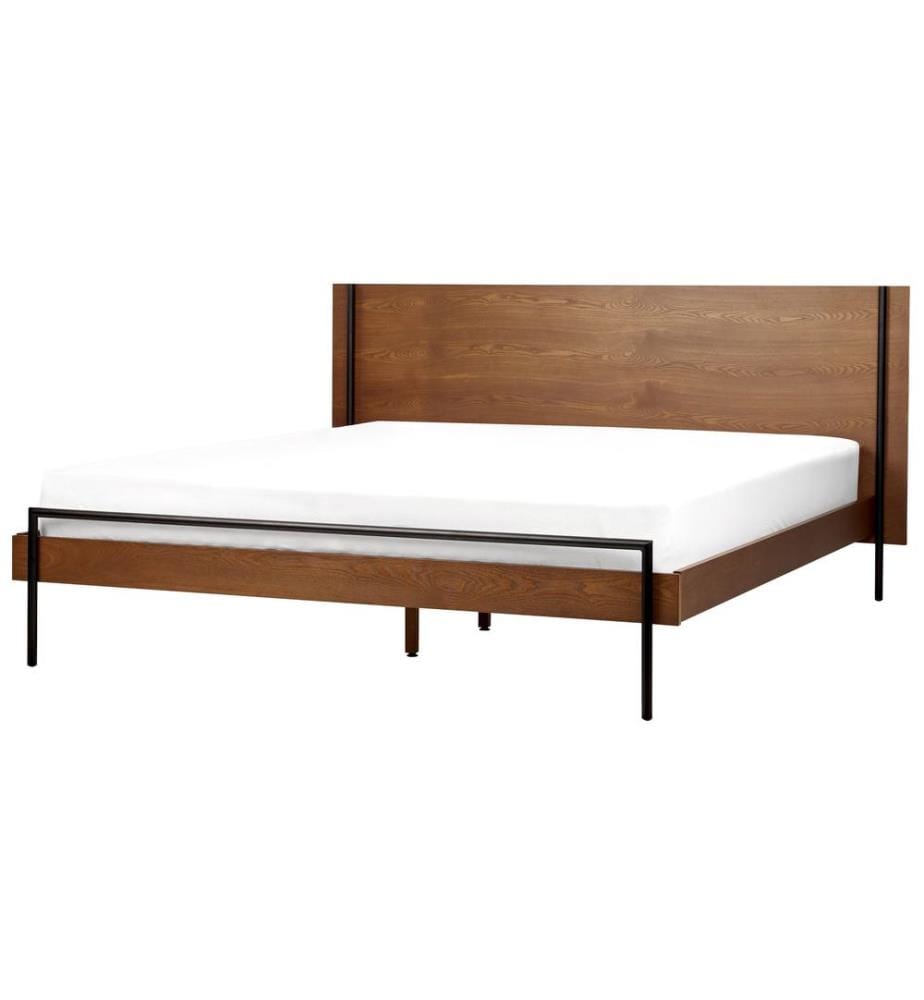 Lit avec sommier LIBERMONT 180 x 200 cm Frêne foncé