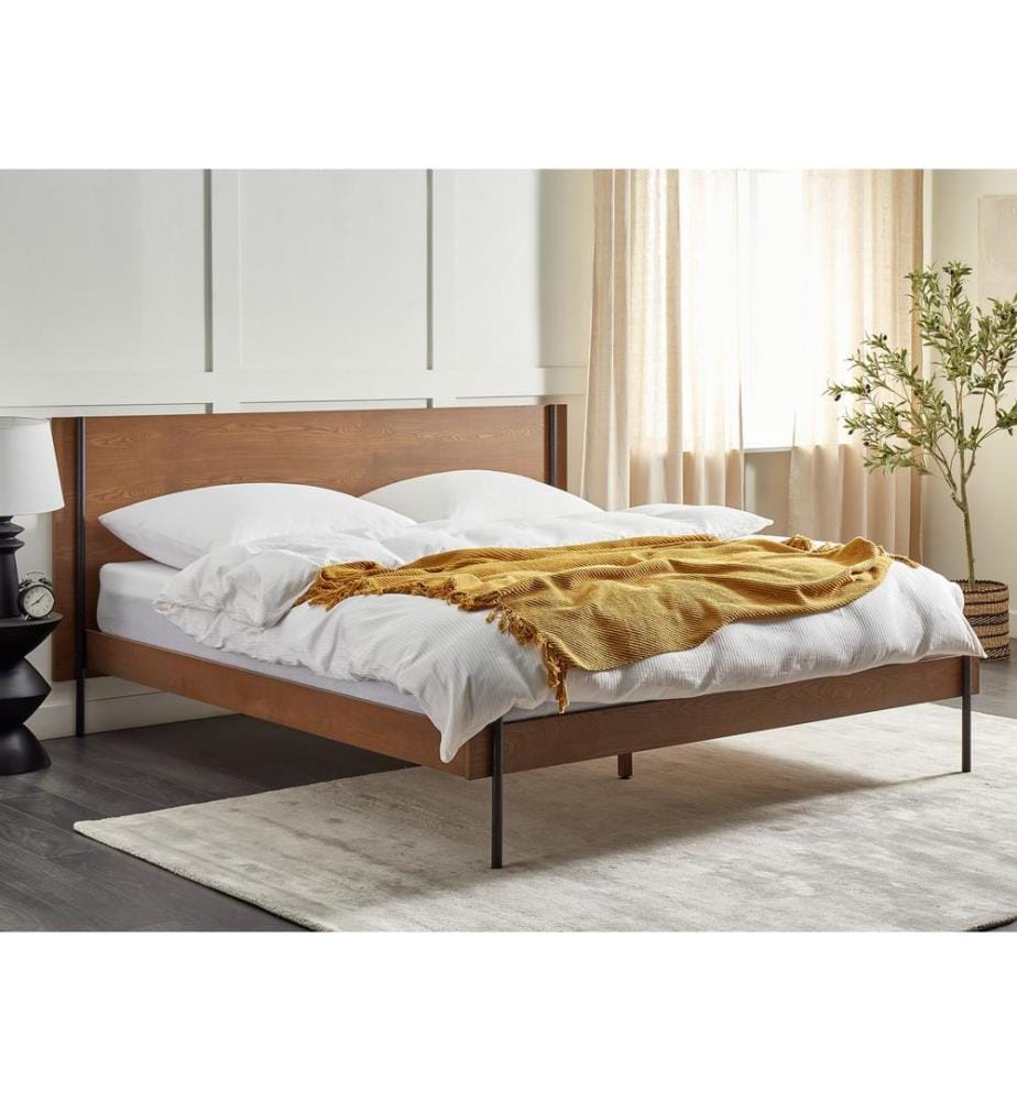 Lit avec sommier LIBERMONT 180 x 200 cm Frêne foncé