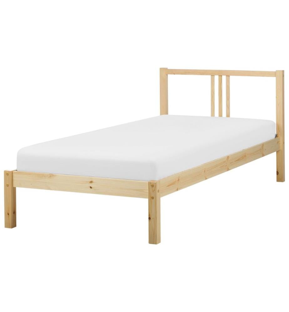 Lit avec sommier Bois de pin VANNES 90 x 200 cm Marron clair
