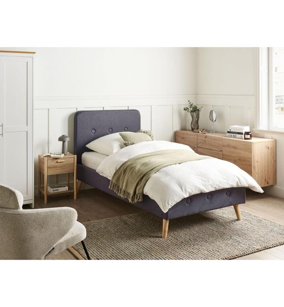 Bed Fabric RENNES 90 x 200 cm (EU Single) Dark Grey