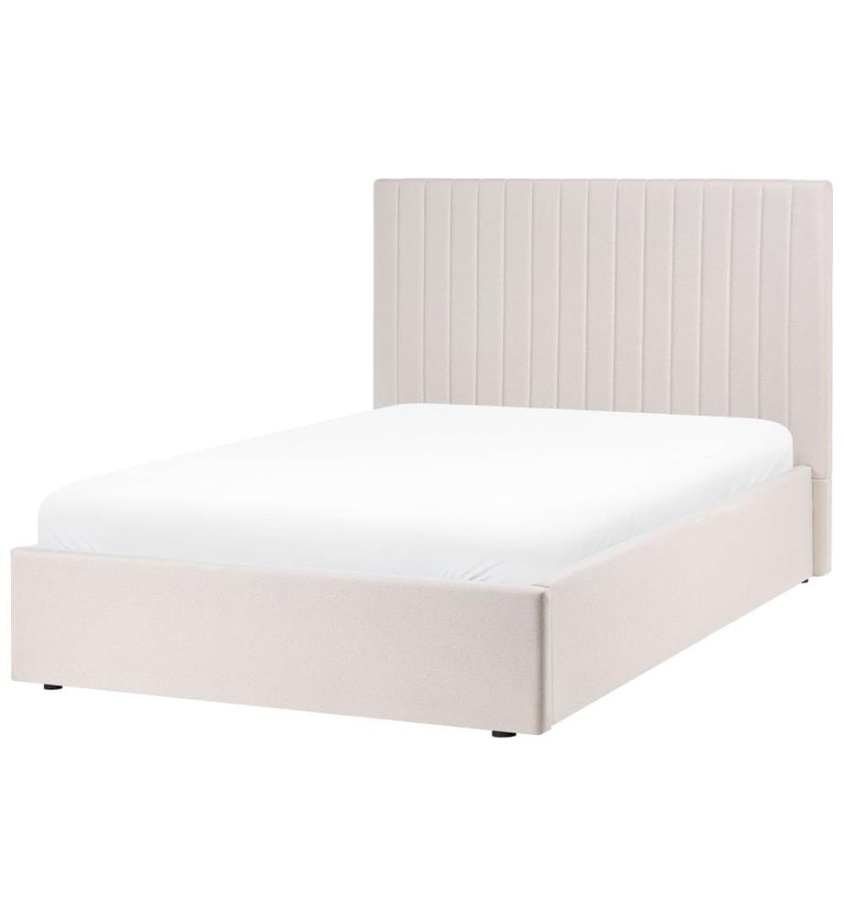 Lit ottoman Tissu VION 120 x 200 cm Beige clair