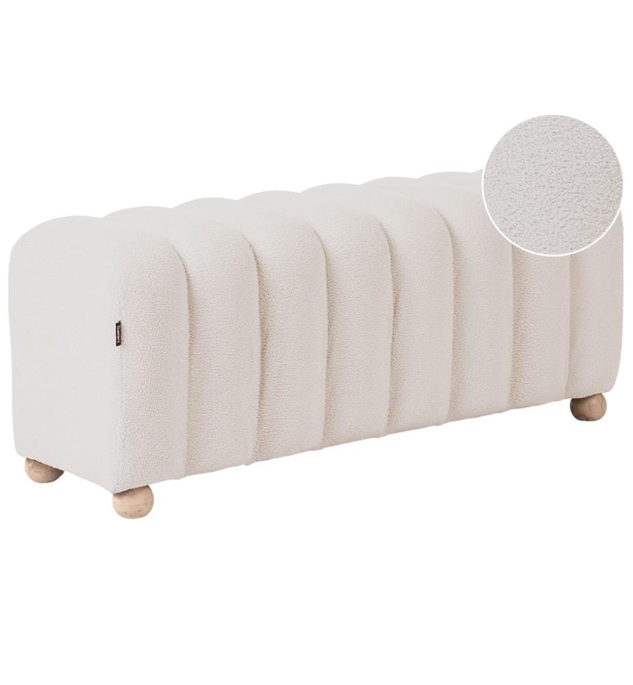 Upholstered Bench IDYLLWILD Boucle Off-White